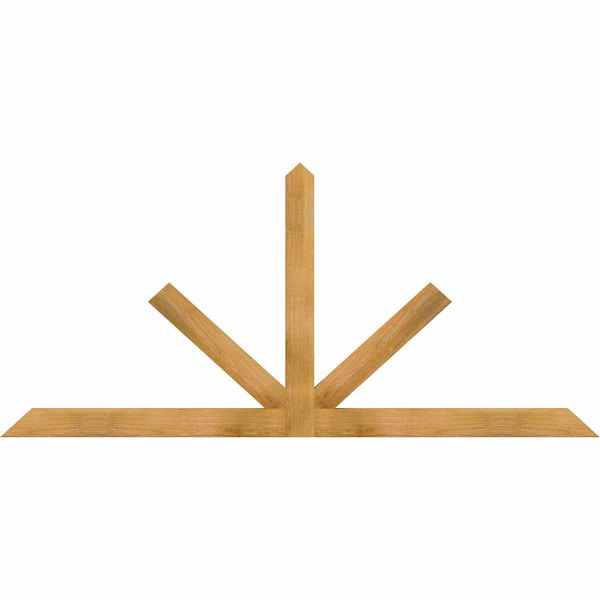 Ekena Millwork Saratoga Rough Sawn Timber Gable Bracket, Western Red Cedar, 84"W x 38"H x 2"D x 4"F, 11/12 Pitch GBW084X38X0204SAR00RWR - main